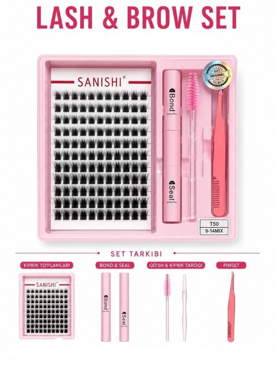 SANISHI Lash & Brow Set – kiprik va qoshlar uchun professional to‘plam - 