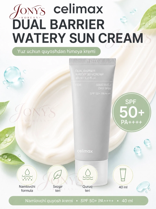 Quyoshdan himoyalovchi krem SPF 50+ PA++++ Celimax