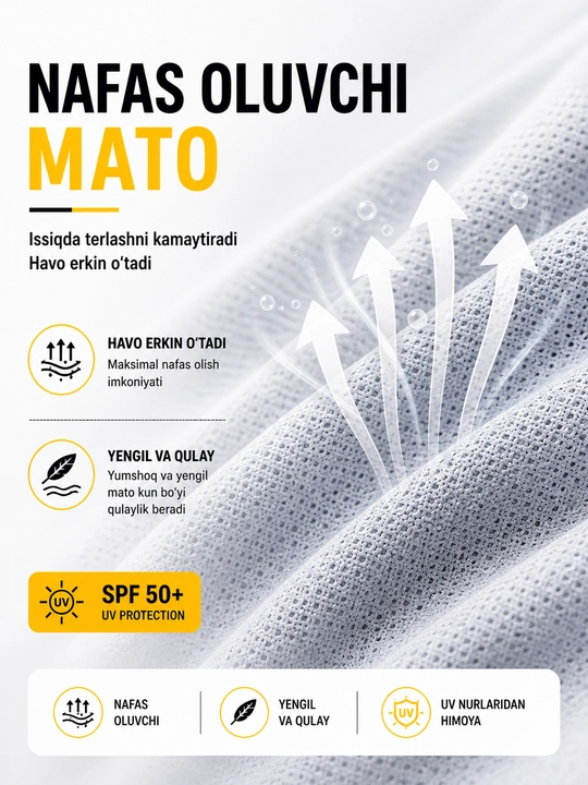 SPF 50+ quyoshdan himoya koftasi, kapyushon va maskali