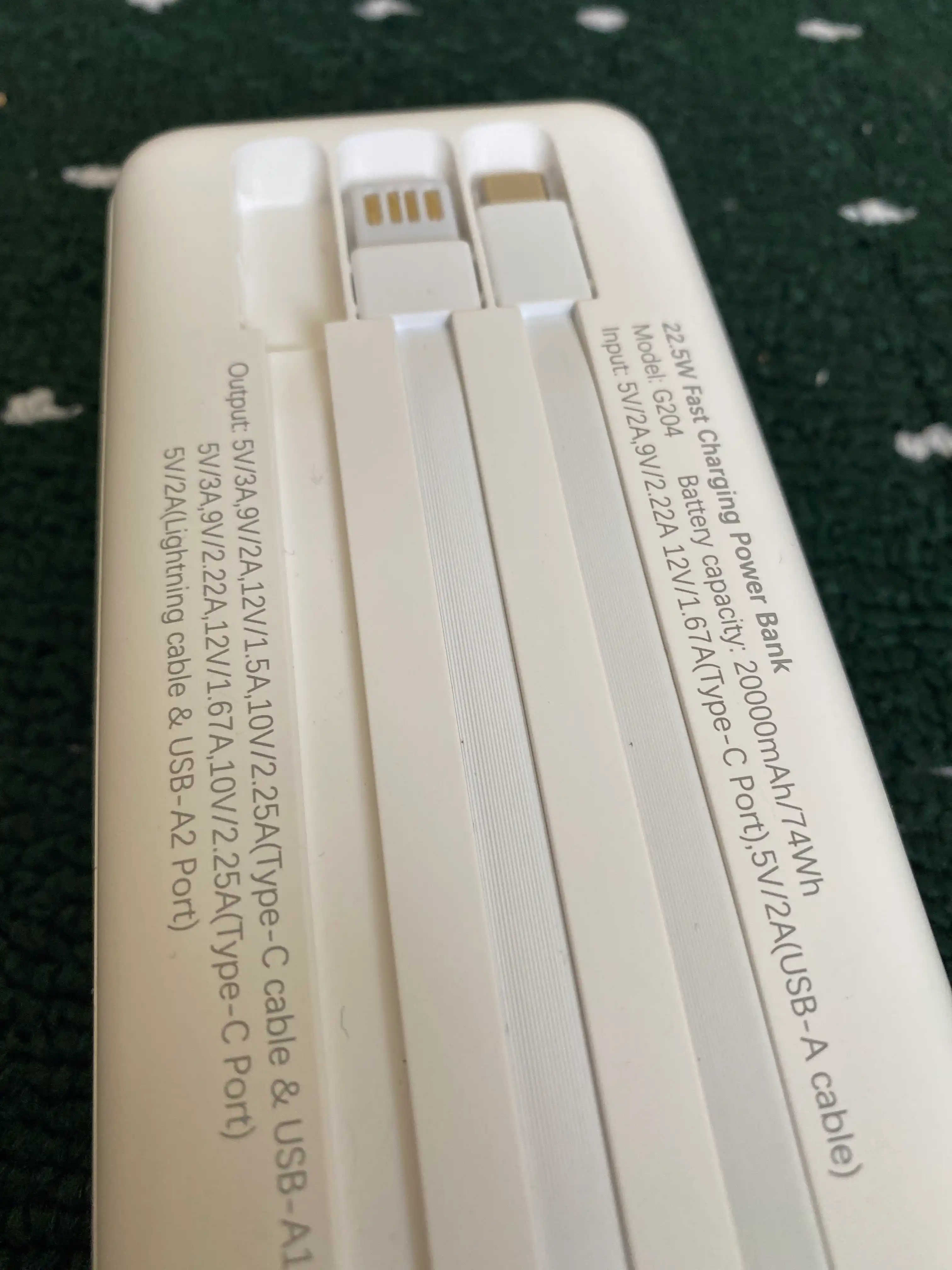 Power bank 20000 mAh, tez zaryad gacha 22.5W, LED displey/indikator, ko‘p himoya