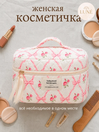 Набор косметичек трёх видов, косметичка Hello kitty — LUNEW-KOSMETICHKA-КОРАЛЛ