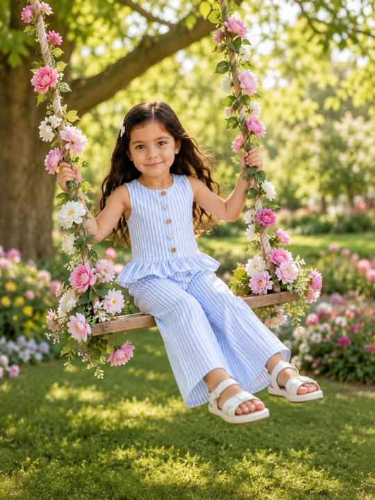 Летний костюм для девочек, кофта и брюки, ХБ Леон, 2-6 лет