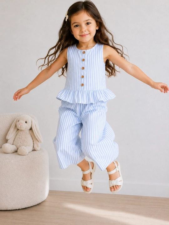 Летний костюм для девочек, кофта и брюки, ХБ Леон, 2-6 лет