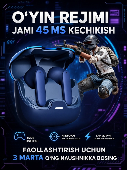 Simsiz Bluetooth quloqchinlar, TWS sensorli naushnik, iPhone va Android uchun mos, YL01
