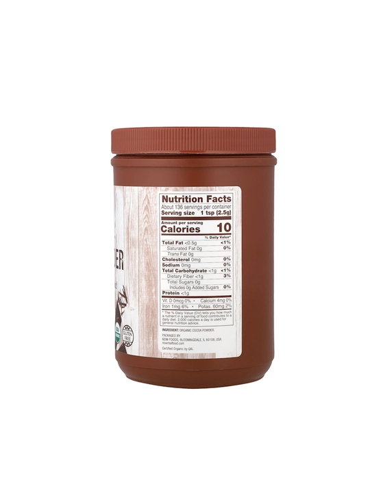 Halol NOW Foods, Real Food, Какао порошок органический, 340 г, Халяль