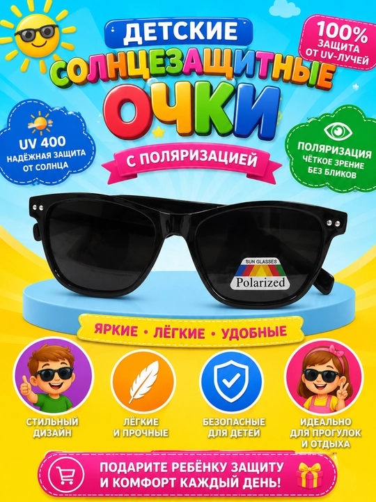 Детские очки, солнцезащитные очки для детей, UV защита, модные детские очки - 