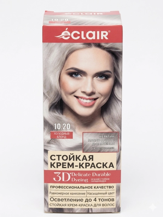 Soch bo‘yog‘i Eclair krem bo‘yoq, uzoq turuvchi, professional sifat, 100% oq sochni yopadi - 