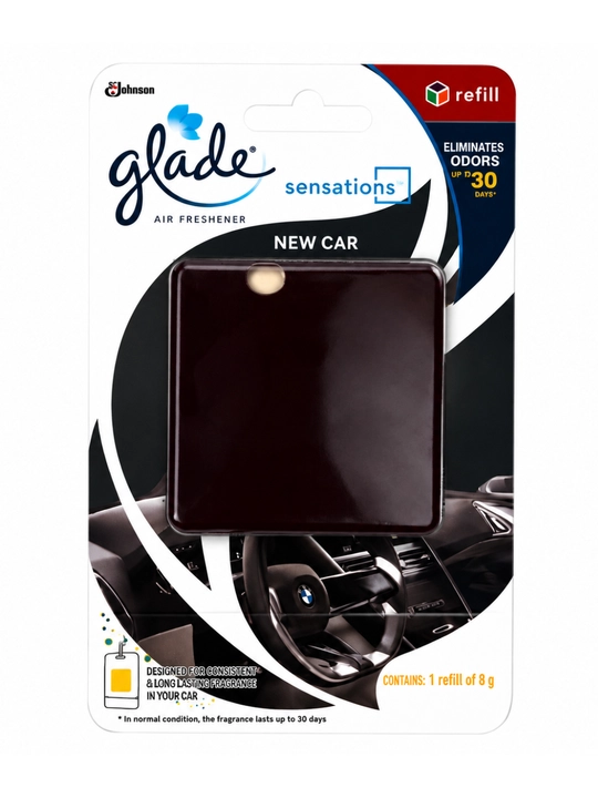 Glade Sensations New Car — avtomobil uchun almashtiriladigan havo yangilagich bloki - 