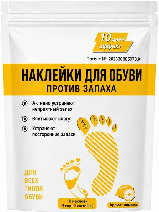 Антибактериальные стикеры для обуви Shoe Deodorizer, 10 шт