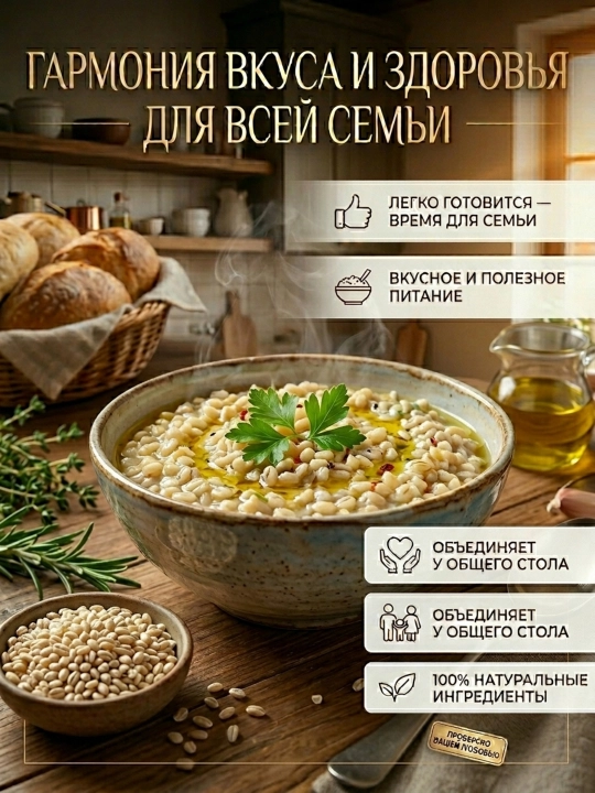 Крупа перловая натуральный продукт от щедрых полей Алтая "Алейка" 900 гр
