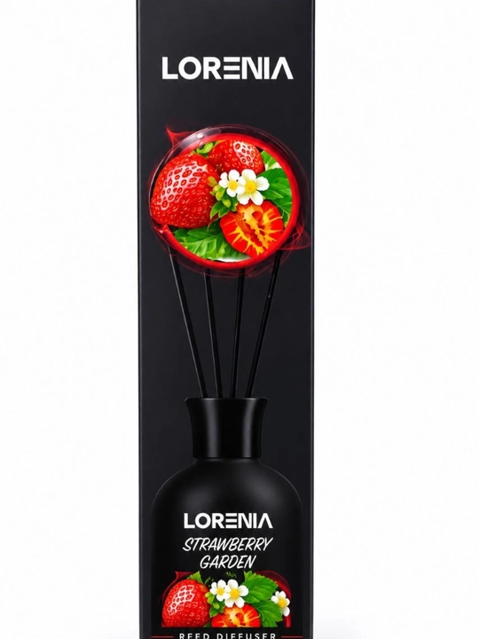 Loreva Strawberry Garden Reed Diffuser — qulupnay hidli uy aromatizatori, 100 ml - 