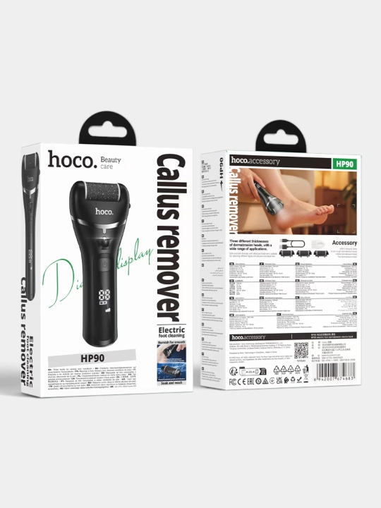 Elektrik rolikli oyoq pilkasi Hoco HP90, 3 rolik, Type-C, LED, 1200 mAh