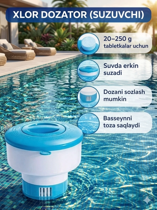 Xlor razmerlagich (basseyn uchun suzuvchi dozator) - 