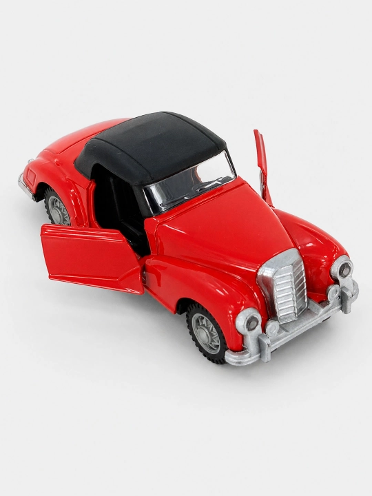 Qizil retro kabriolet, metall, ochiladigan eshiklar