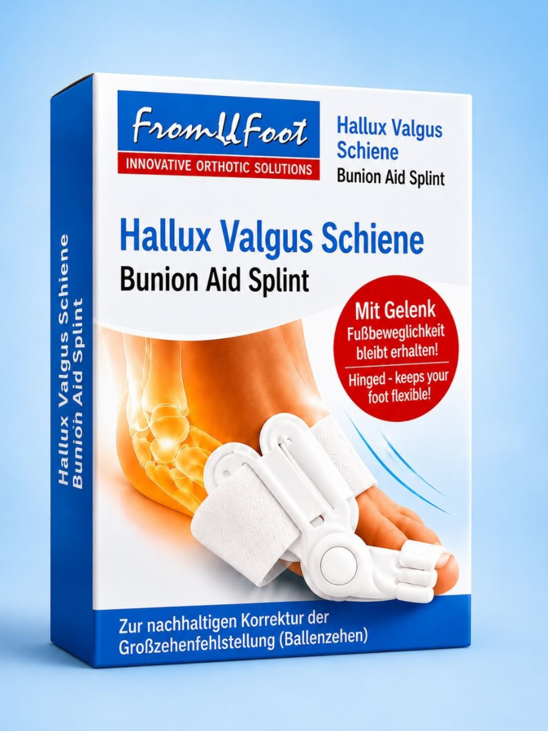 Oyoq bosh barmog‘i uchun Hallux Valgus ortopedik fiksatori