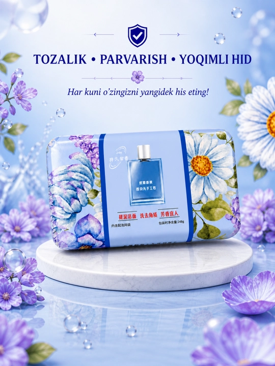 Tabiiy xushbo‘y kosmetik sovun - mayin ifor va mukammal tozalikning uyg‘unligi