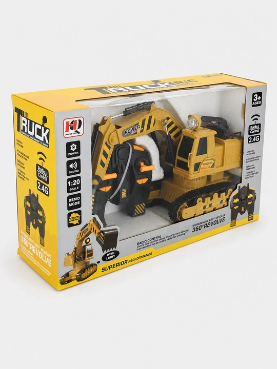 TRUCK R/C 1:20 radioboshqaruvli ekskavator, tovush, yorug‘lik, tutun