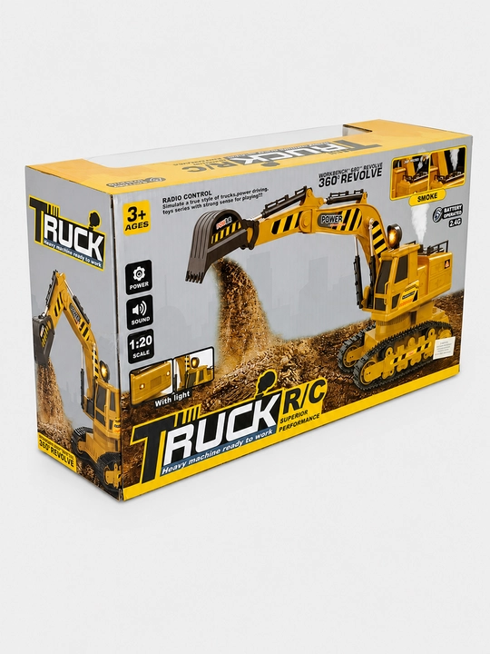 TRUCK R/C 1:20 radioboshqaruvli ekskavator, tovush, yorug‘lik, tutun