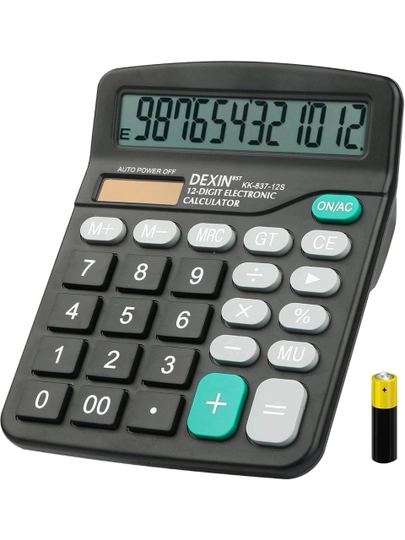 Калькулятор DEXIN KK-837-12S, 12-разрядный, большой дисплей