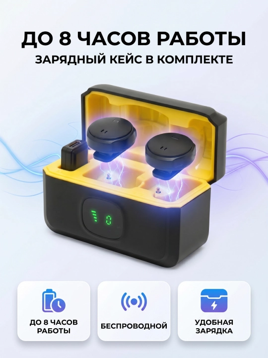 IPhone va Android uchun simsiz petlitsalar -2 ta to‘plamda, blog va videolar uchun, Type-C