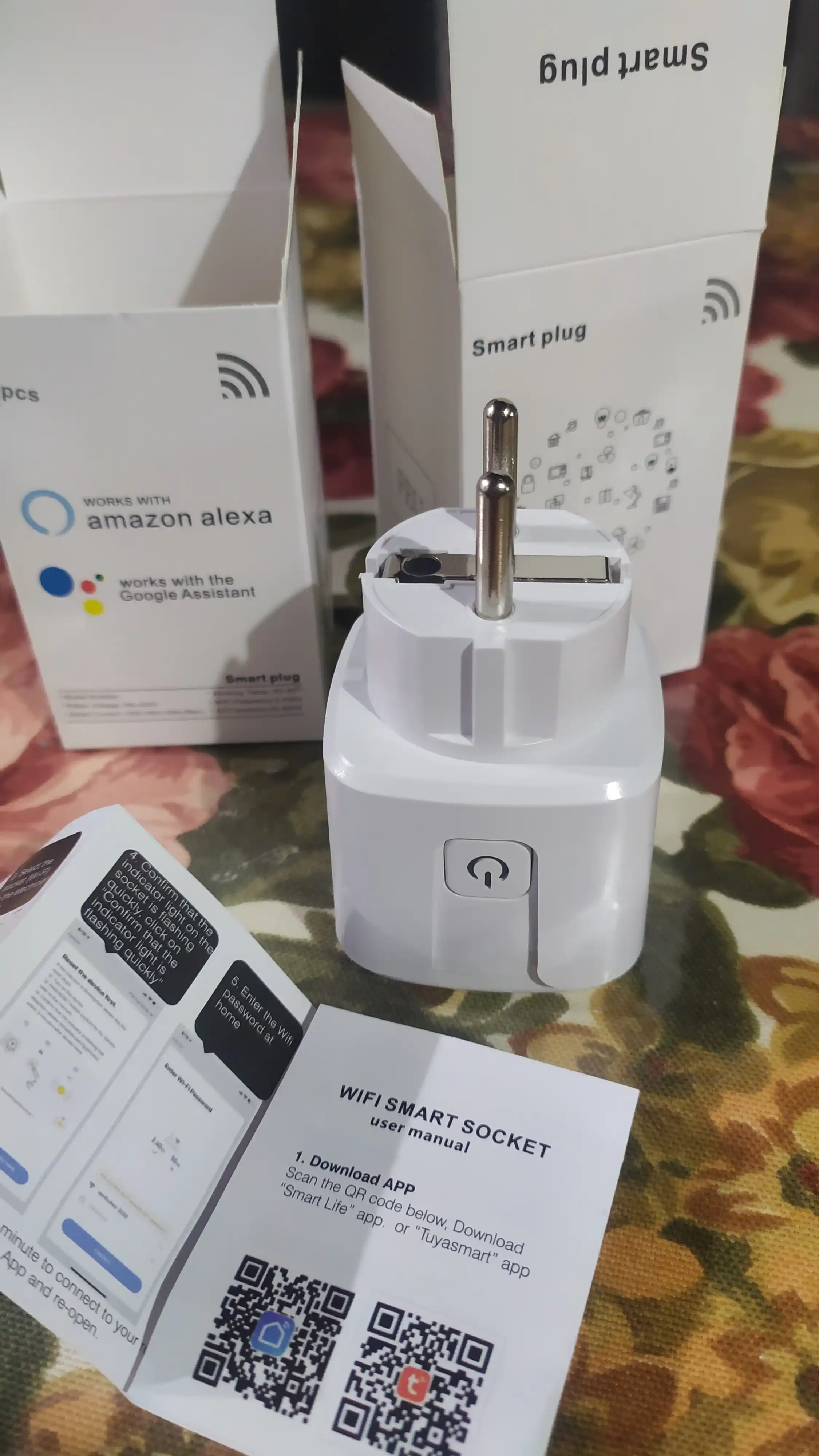 Aqlli rozetka Smart Plug WiFi SMART SOCKET, ovozli boshqaruv va taymer bilan