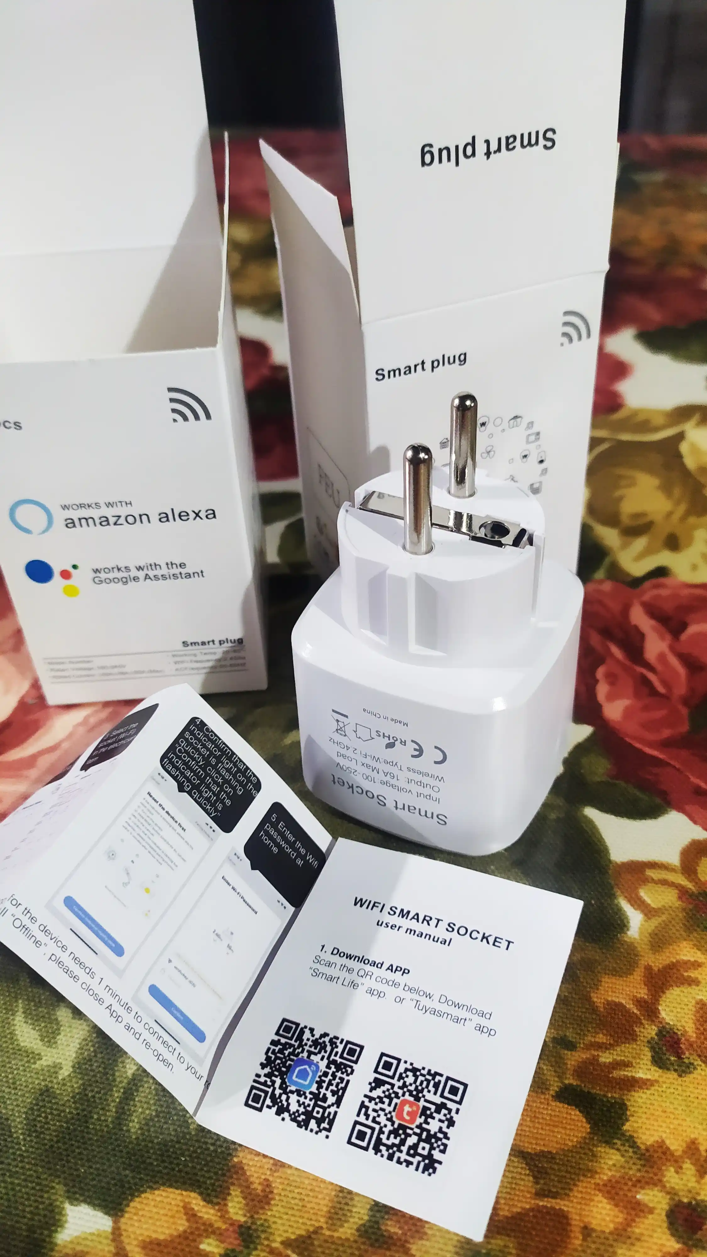 Aqlli rozetka Smart Plug WiFi SMART SOCKET, ovozli boshqaruv va taymer bilan