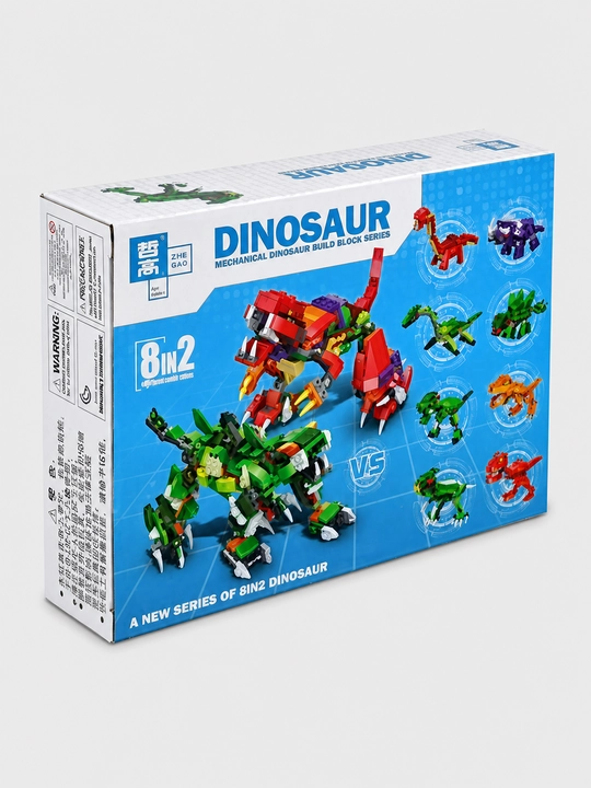 Konstruktor dinozavrlar ZHE GAO QL1725, 93 detal, 8 tasi 1 da
