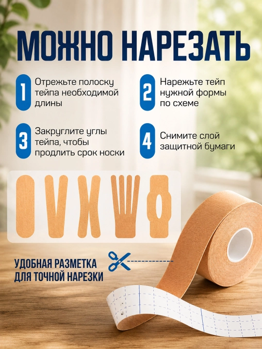 Кинезиотейп для лица и тела, косметологический, против морщин, для лица и тела