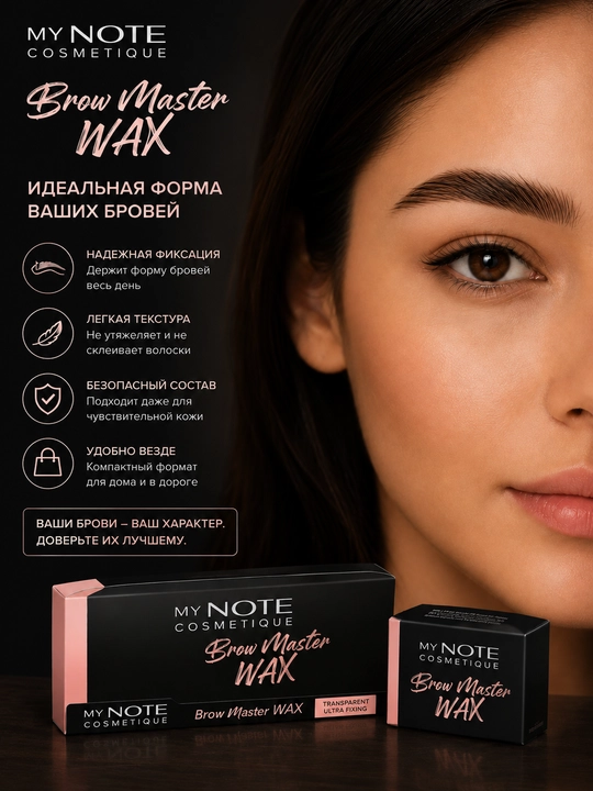 Воск для бровей, фиксатор бровей, brow wax, укладка бровей, гель для бровей, щетка
