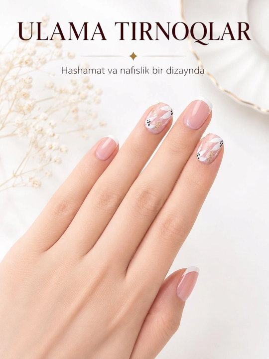 Soxta tirnoqlar - tez mahkamlanadigan, mini-yelimli, turli dizayndagi, 12-24 dona