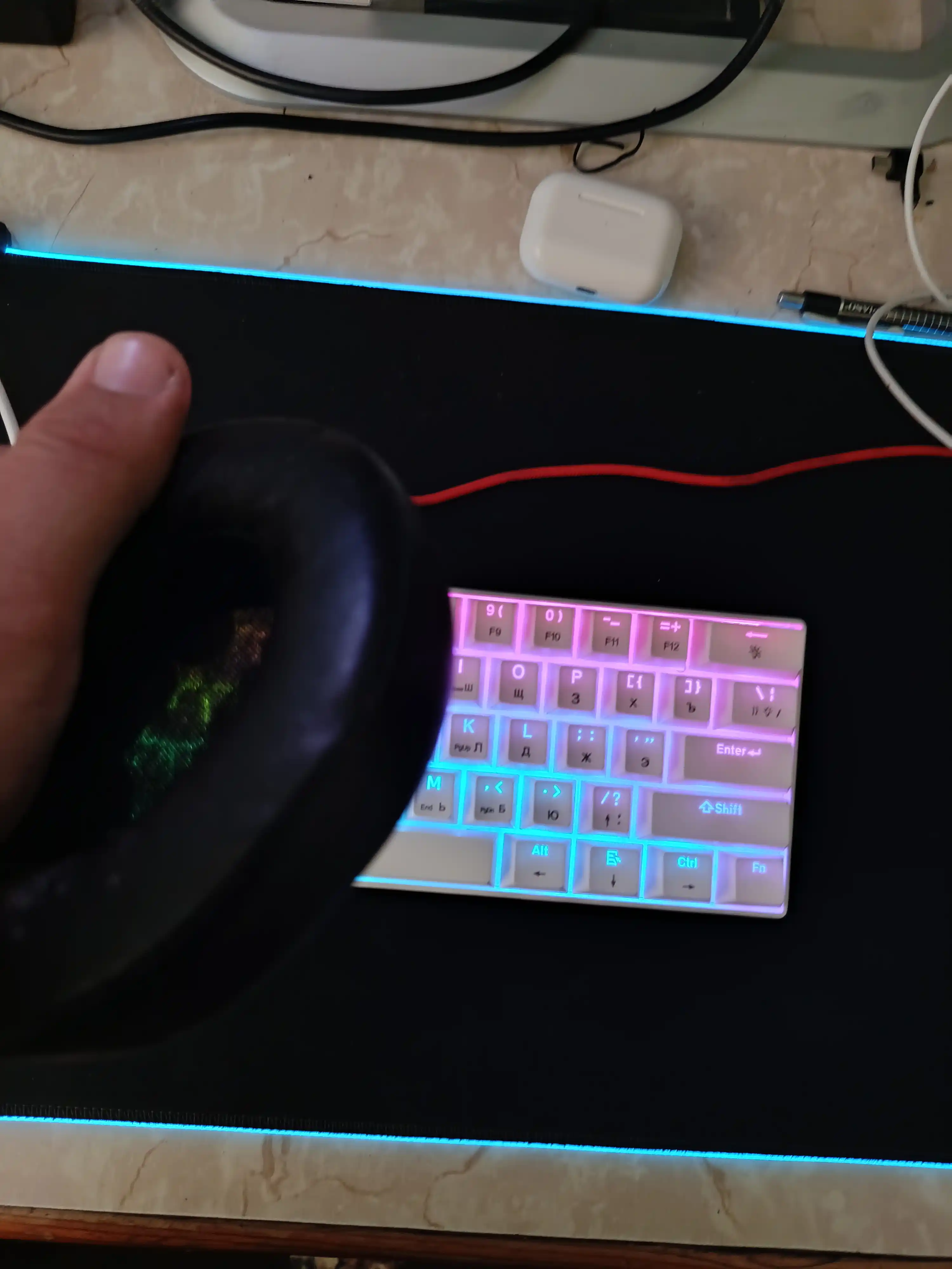 Игровые наушники, с микрофоном, проводные, для компьютера, с RGB-подсветкой