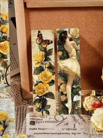 Картонные закладки для книг, 5 штук, случайный выбор, разный внешний вид — NOTEVIX-BOOKMARK-ЖЕЛТ