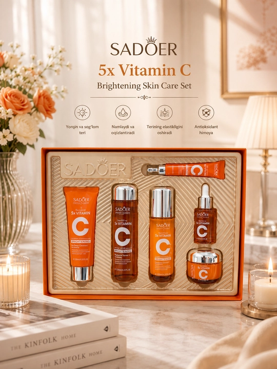 SADOER 6 in 1 yuz parvarishi to‘plami – Avocado / Snail / Collagen / Vitamin E