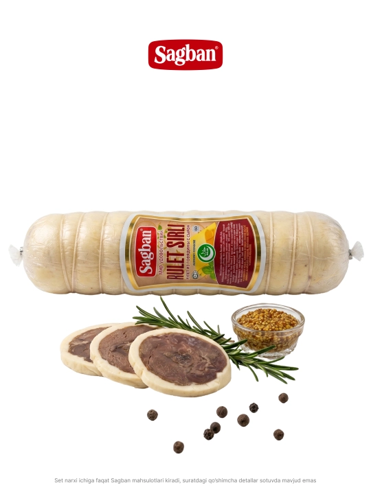 Qazi, kolbasa, servelat va pishloqli ruletli Sagban "Bayram dasturxoni" go‘sht to‘plami