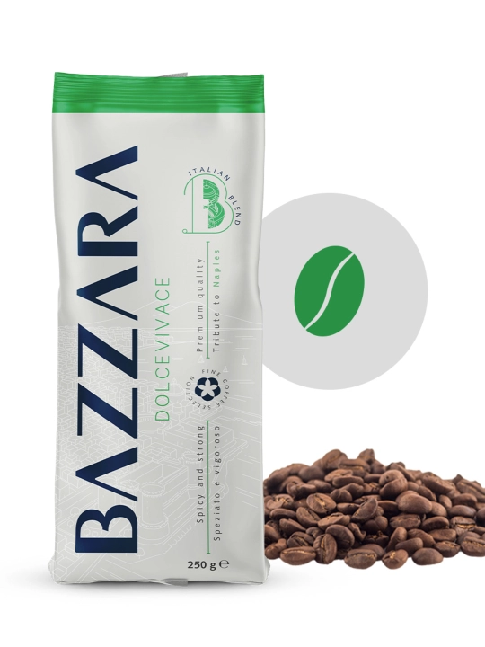 Qahva donlari Bazzara "DOLCEVIVACE", 250 gr, arabika 50%, robusta 50% - 
