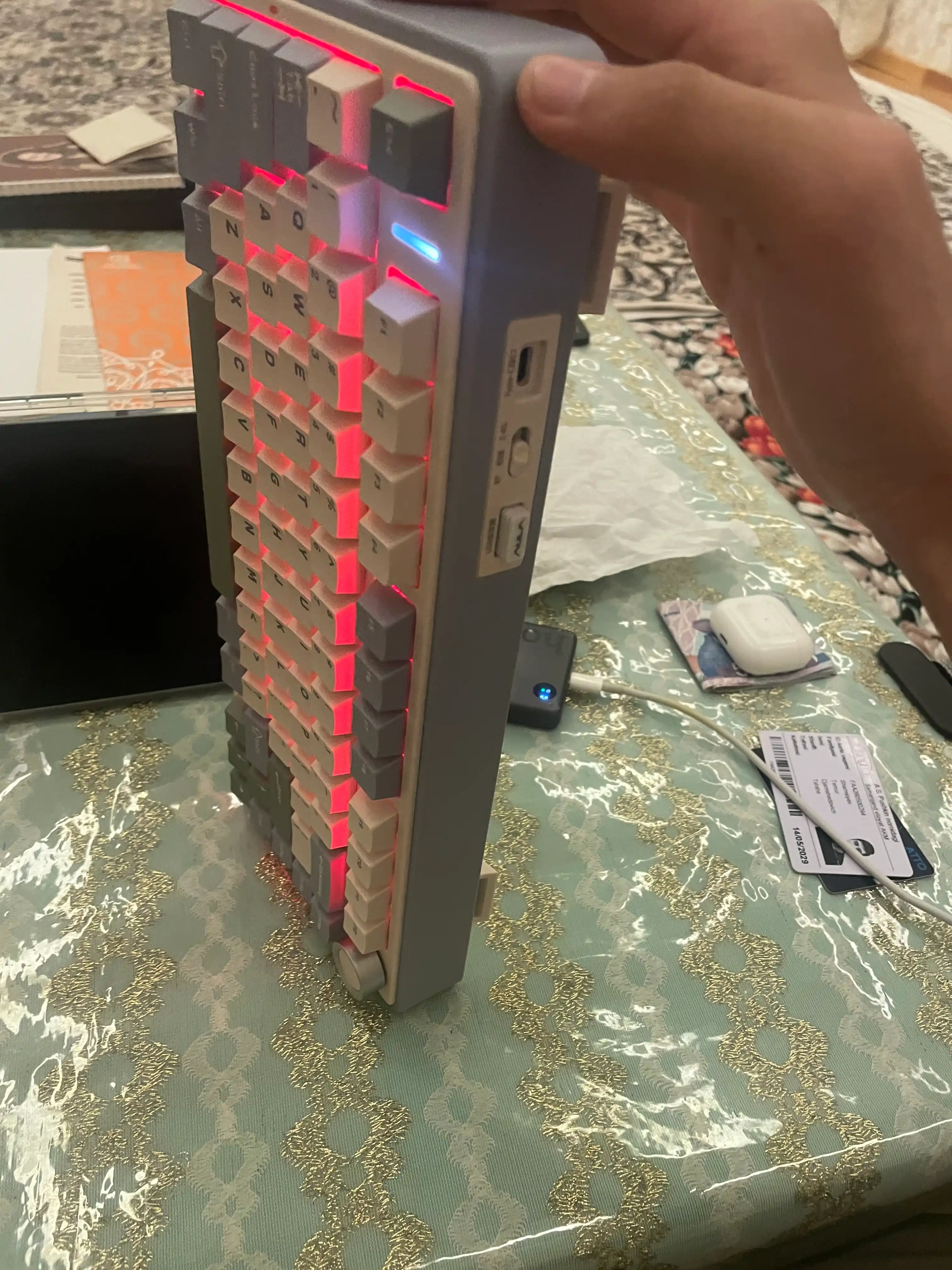 Aula F75, oyin klaviaturasi, Bluetooth/2.4 GHz/USB-C, RGB, yashil