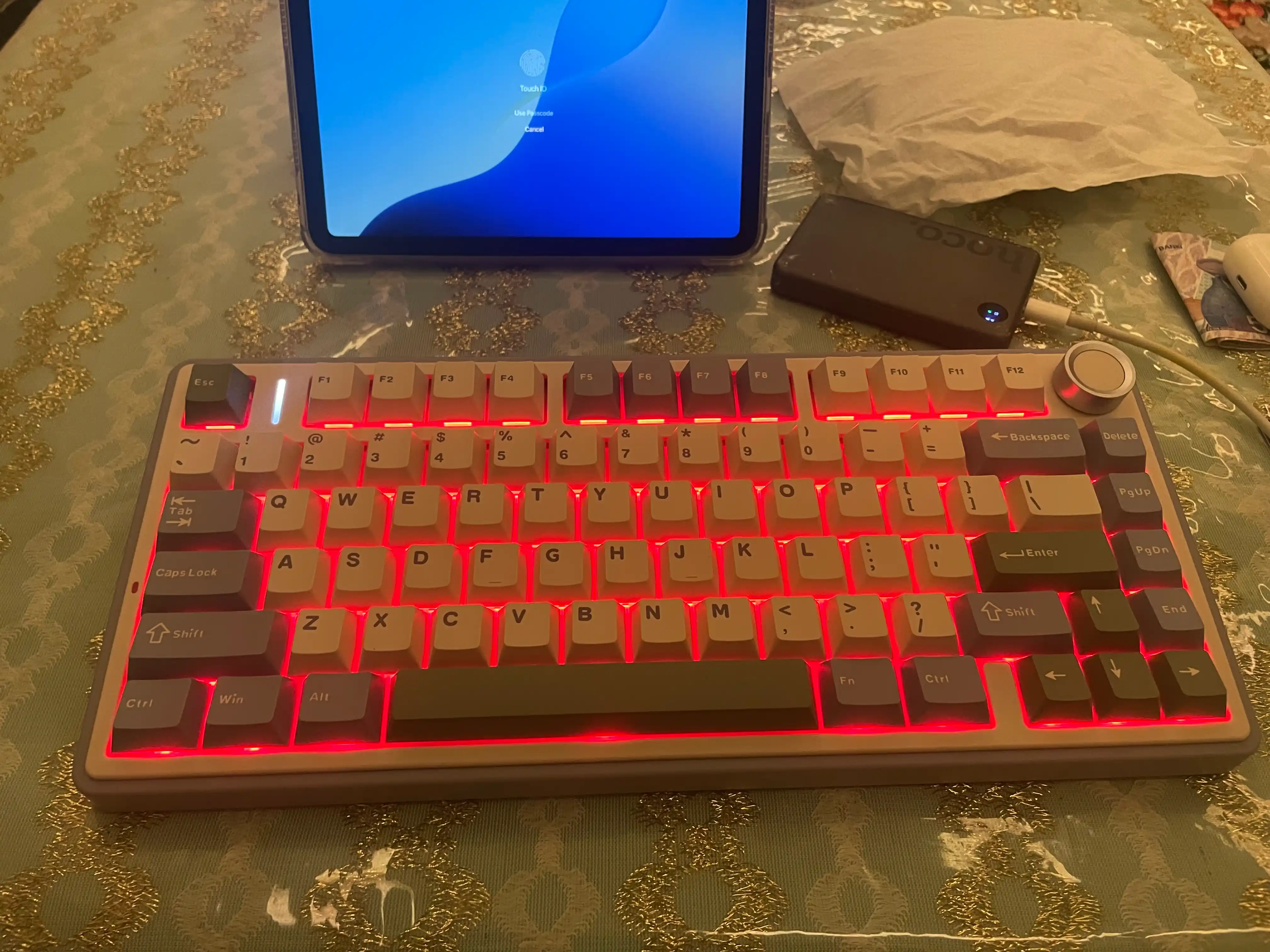 Aula F75, oyin klaviaturasi, Bluetooth/2.4 GHz/USB-C, RGB, yashil