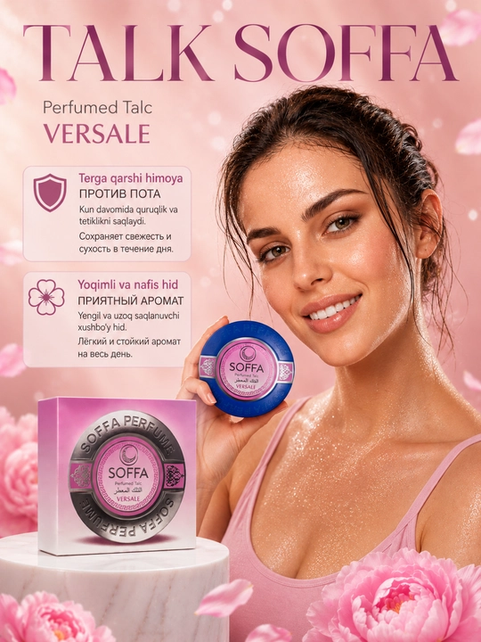 Mocallure va Soffa TALK body powder – ayollar va erkaklar uchun aromatli tana talki