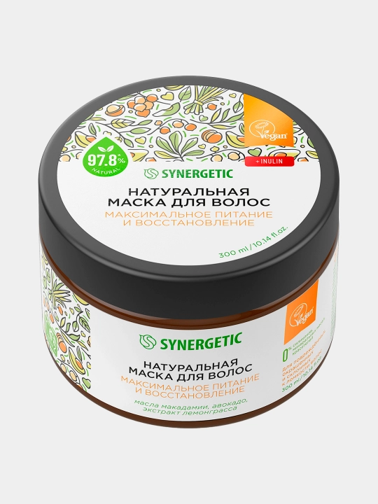 Маска для волос SYNERGETIC "Максимальное питание и восстановление", 300 мл