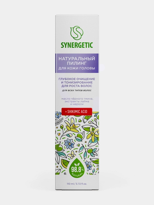 Пилинг для кожи головы SYNERGETIC, Глубокое очищение и тонизирование для роста, 110 мл