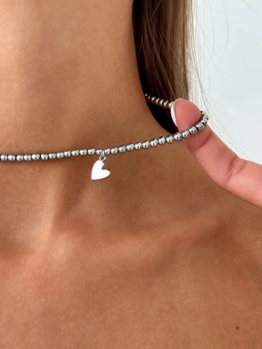 Elegant 4 tasi 1 da choker, ayollar nozik yurak zanjir taqinchoqlari, ayollar marjonlari