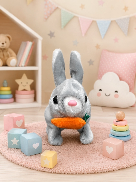Интерактивный кролик Bunny Hop, милый пушистый друг, для веселых игр и радостных улыбок