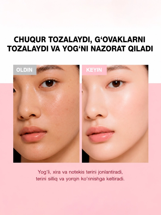 Yuvinish uchun SKINEVER niatsinamidli tozalovchi va tiniqlashtiruvchi skrab-gel, 80 ml