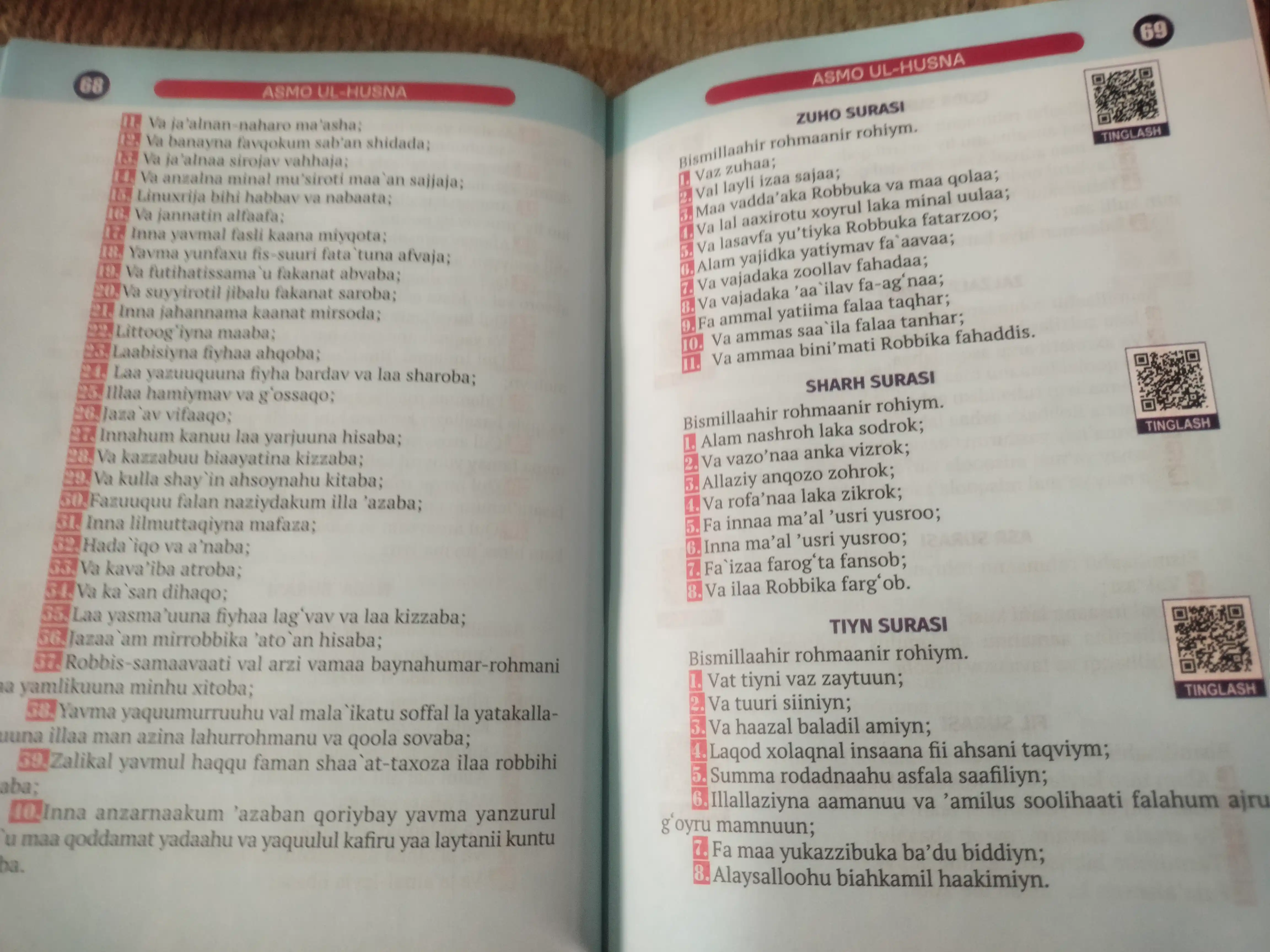 Kitob, Asmo ul husna, allohning go'zal ismlari va kundalik zaruriy duo va zikrlar