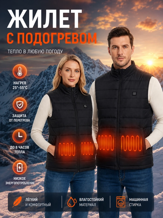 Isitish tizimiga ega universal nimcha (qora, unisex) - 