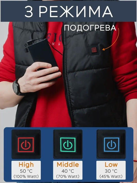 Isitish tizimiga ega universal nimcha (qora, unisex)