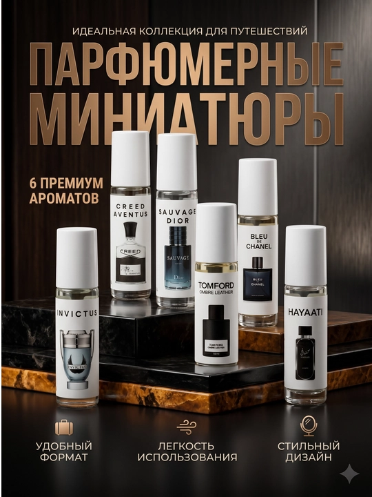 Подарочный набор масляных духов для мужчин, премиум мужской парфюм, 6 мл - 