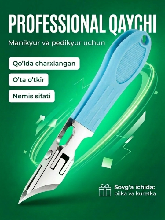 Tirnoq qisqichlari, manikyur va pedikyur uchun qisqich, kutikulalarni olib tashlash uchun 3 ta 1 da - 