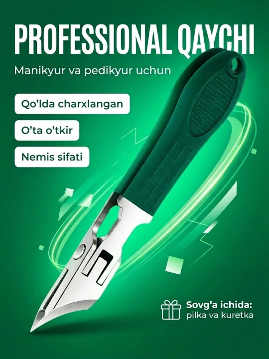 Tirnoq qisqichlari, manikyur va pedikyur uchun qisqich, kutikulalarni olib tashlash uchun 3 ta 1 da - 