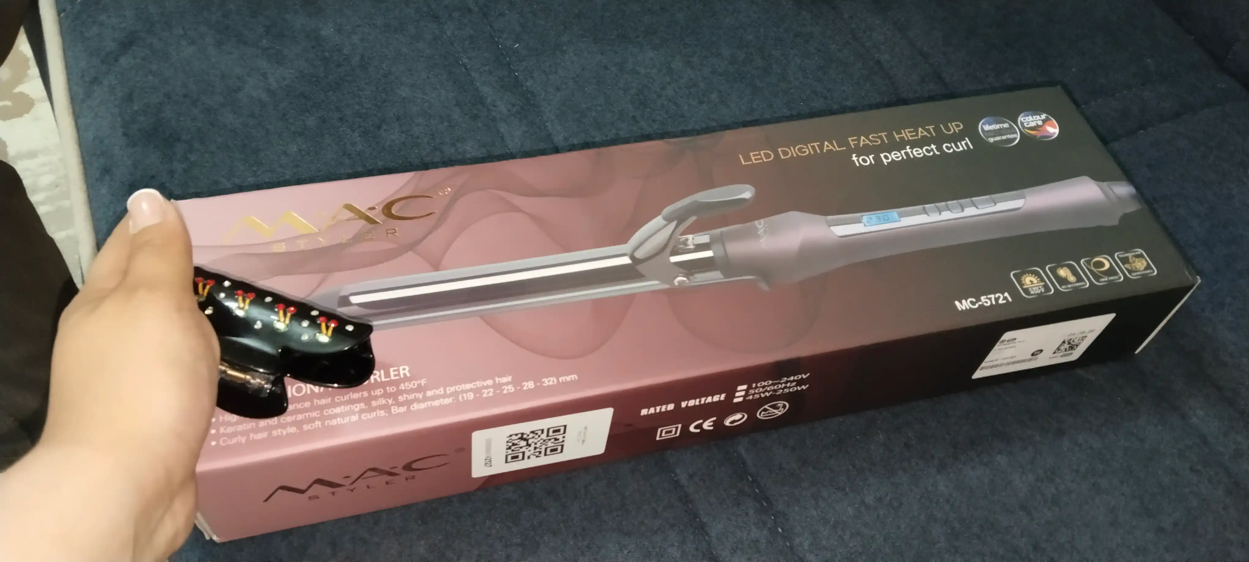 Плойка Mac, MC-2751, стайлер для завивки, щипцы из керамики, вращается на 360